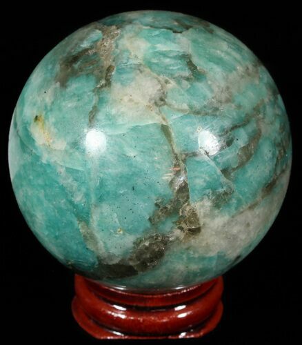 Polished Amazonite Crystal Sphere - Madagascar #51600